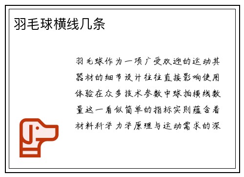 羽毛球横线几条